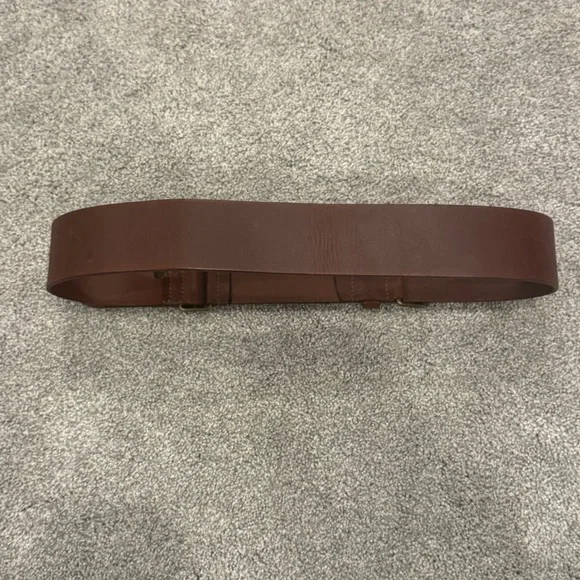 Vintage BURBERRY Brown Adjustable Womens Leather Belt Equestrian Wide - Picture 2 of 10